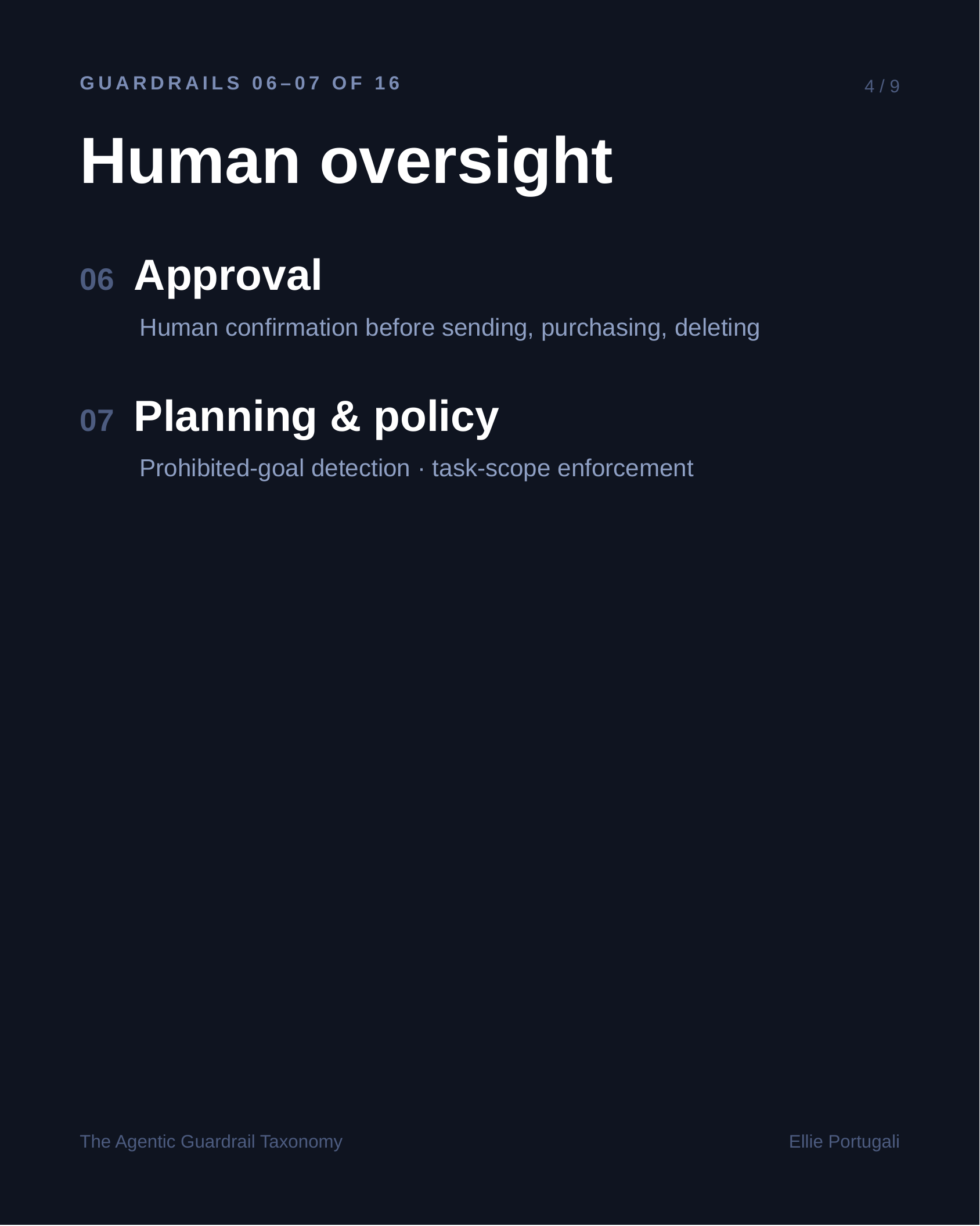 Human oversight