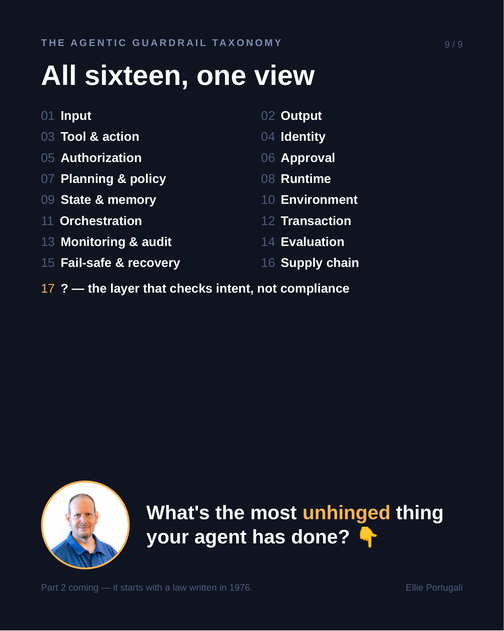 All sixteen, one view